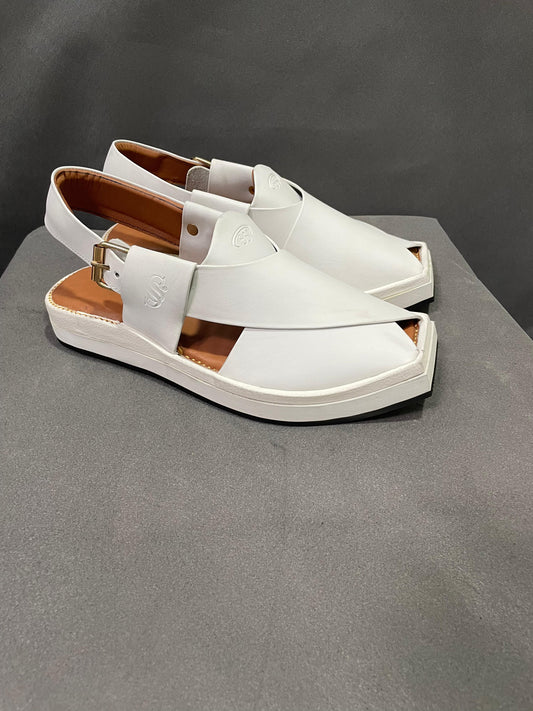 β¨ KAPTAN PESHAWARI CHAPPAL β ROYAL STYLE | MEDICATED COMFORT β¨(White)