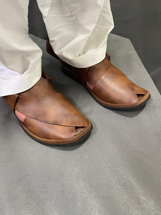 ✨ ROUND SHAPE PESHAWARI MEDICATED CHAPPAL – SOFT & PREMIUM QUALITY ✨(Double Shade)