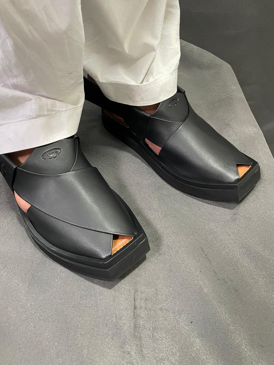 ✨ KAPTAN PESHAWARI CHAPPAL – ROYAL STYLE | MEDICATED COMFORT ✨(BLACK MADE)